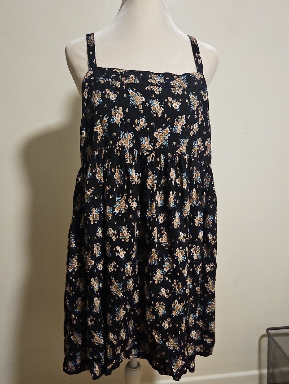 Natural Life Black Floral Summer Dress M